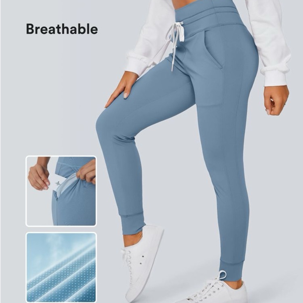 Halara Soflty Zero plush high waisted drawstring pocket plain full length jogger